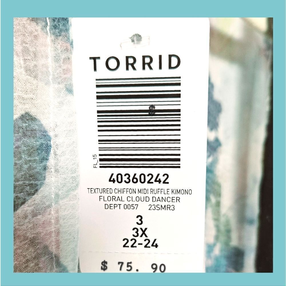 TORRID Textured Plus Size Chiffon Midi Ruffle Kimono.โJUST IN! - Picture 15 of 16